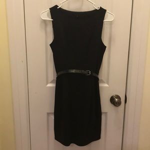 Theory black wool shift dress